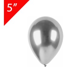 Hbk Gümüş Krom Balon 20 Adet Küçük Boy 5 Inç