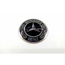 Quwa MERCEDES Jant Göbek Arması Siyah (Yapıştırma) (4Adet) (56mm)