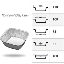 Green Alüminyum Sütlaç Kabı 200LÜ (110X110X42 Mm)