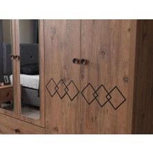 Ekonomik 6 Kapılı Gardrop 2 Çekmeceli Ceviz Elbise Dolabı