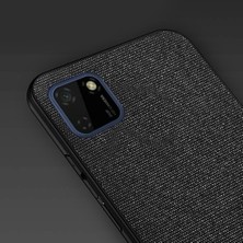 Microcase Huawei Y5P - Honor 9s Fabrik Serisi Kumaş ve Deri Desen Kılıf - Siyah