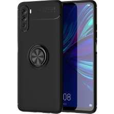 Microcase Huawei Mate 40 Lite Focus Serisi Yüzük Standlı Silikon Kılıf - Siyah