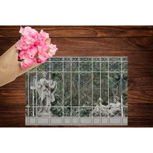 Adawall Home Modern Heykelli Kumaş Amerikan Servis 4'lü Set 35X50CM