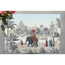 Adawall Home Otantik Manzara Kumaş Amerikan Servis 4'lü Set 35X50CM