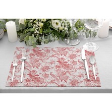 Adawall Home Red Garden Kumaş Amerikan Servis 4'lü Set 35X50CM