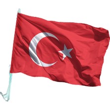 Özgüvenal Konvoy   Düğün   Oto Fors Türk Bayrağı Direkli 30 x 45 cm   30 Adet