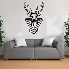 Deko Gonya Geyik Üçgen Desenli Temalı  Ahşap Tablo