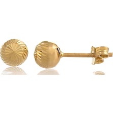 Prenses Pırlanta Kadın 14 Ayar Altın Top Küpe