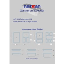 Natsan-Paslanmaz Çelik Gastronom Küvet Gn 1/1-100 (53 x 32,5 x 10 Cm)