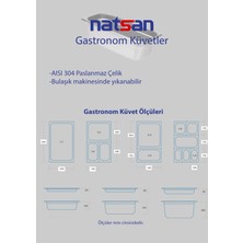 Natsan-Paslanmaz Çelik Gastronom Küvet Gn 1/9-65 (17,6 x 10,8 x 6,5 Cm)