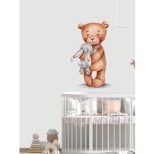 Msticker Sevimli Ayıcık ve Tavşan Çocuk Bebek Odası Duvar Sticker