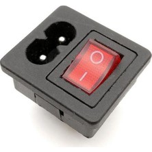 Motorobit IEC320 2-Pin Erkek Power Soketi - Işıklı Anahtarlı