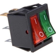 Motorobit Kcd4 Ikili Işıklı On-Off Switch Kırmızı Yeşil 6 Pin