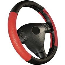 SüslenOto Direksiyon Kılıfı 38 CM Siyah Kırmızı 002