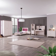 Setay Genç Odası Ezgi Genç Odası Takımı Karyola Dolap Komodin Şifonyer Masa Kitaplık