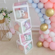 Doğumgünü Marketim Şeffaf Kutu ve Rakam Beyaz  + Balon Seti