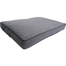 Viscopet Lüks Visco Dolgulu  Fermuarlı Kaymaz Tabanlı  Yıkanabilir Kedi Köpek Yatağı L  80 x 70 x 10 cm  Gri