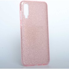 kilifone - Samsung Galaxy A50 - Kılıf Simli Koruyucu Shining Silikon - Rose Gold - T8228