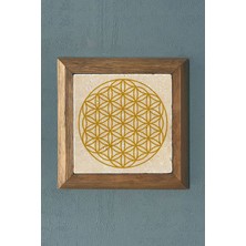 Oscar Stone Masif Çerçeveli  Yaşam Çiçeği Taş Tablo- Duvar Dekoru- Oscar Stone Decor 28X28 Cm-Wall Decor