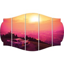 Renkselart Gün Batımı Retro Sunset Mdf TABLO-1444 (Model C)