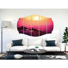 Renkselart Gün Batımı Retro Sunset Mdf TABLO-1444 (Model C)