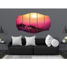 Renkselart Gün Batımı Retro Sunset Mdf TABLO-1444 (Model C)