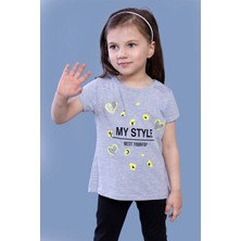 Toontoy Kids Toontoy Kız Çocuk Kalp Baskılı Tişört