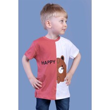 Toontoy Kids Toontoy Erkek Çocuk Iki Renkli Ayıcık Baskılı Tişört
