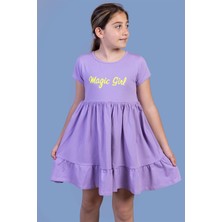 Toontoy Kids Toontoy Kız Çocuk Büzgü Detaylı Baskılı Elbise