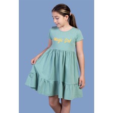 Toontoy Kids Toontoy Kız Çocuk Büzgü Detaylı Baskılı Elbise