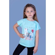 Toontoy Kids Toontoy Kız Çocuk Dijital Baskılı Taş Işlemeli Tişört