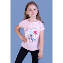 Toontoy Kids Toontoy Kız Çocuk Dijital Baskılı Taş Işlemeli Tişört