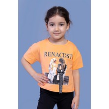 Toontoy Kids Toontoy Kız Çocuk Dijital Baskılı Arkası Detaylı Tişört