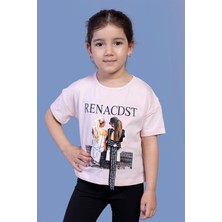 Toontoy Kids Toontoy Kız Çocuk Dijital Baskılı Arkası Detaylı Tişört