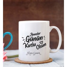 Hediye Zengini Kişiye Özel Anneler Günü Kutlu Olsun 3 Temalı Beyaz Kupa Bardak