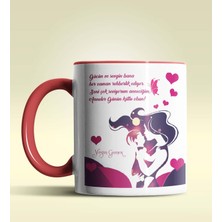 Hediye Zengini Kişiye Özel Anneler Günün Kutlu Olsun8 Temalı Kırmızı Kupa Bardak