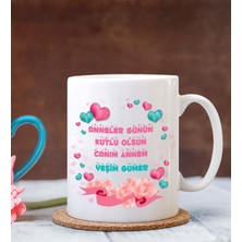 Hediye Zengini Kişiye Özel Anneler Günün Kutlu Olsun 14 Temalı Beyaz Kupa Bardak