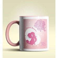 Hediye Zengini Kişiye Özel Canım Annem 5 Tasarımlı Pembe Kupa Bardak