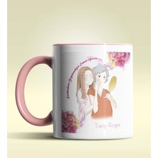 Hediye Zengini Kişiye Özel Sarılmalara Doyamadığım Annempembe Kupa Bardak