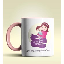 Hediye Zengini Kişiye Özel Anneler Günün Kutlu Olsun 13 Temalı Pembe Kupa Bardak