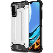 Microsonic Xiaomi Redmi 9t Kılıf Rugged Armor Gümüş