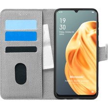 Microsonic Oppo A91 Kılıf Fabric Book Wallet Gri