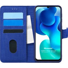 Microsonic Xiaomi Mi 10 Lite Kılıf Fabric Book Wallet Lacivert