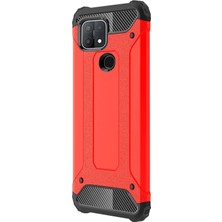 Microsonic Oppo A15 Kılıf Rugged Armor Kırmızı