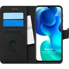 Microsonic Xiaomi Mi 10 Lite Kılıf Fabric Book Wallet Siyah