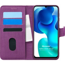 Microsonic Xiaomi Mi 10 Lite Kılıf Fabric Book Wallet Mor