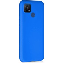 Microsonic Matte Silicone Oppo A15 Kılıf Mavi