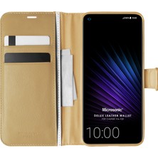 Microsonic Casper Via F20 Kılıf Delux Leather Wallet Gold
