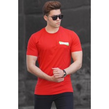 Madmext Kırmızı Erkek Baskılı Tişört 5270