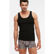 Kom Scott Erkek Penye Likra Atlet 2 Li Siyah S-2XL %94 Pamuk %6 Elastan Rahat Kesim